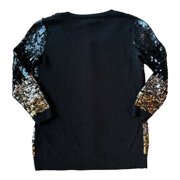 C by Bloomingdales cashmere mix sequenced cardigan black gold silver size small - Picture 9 of 15